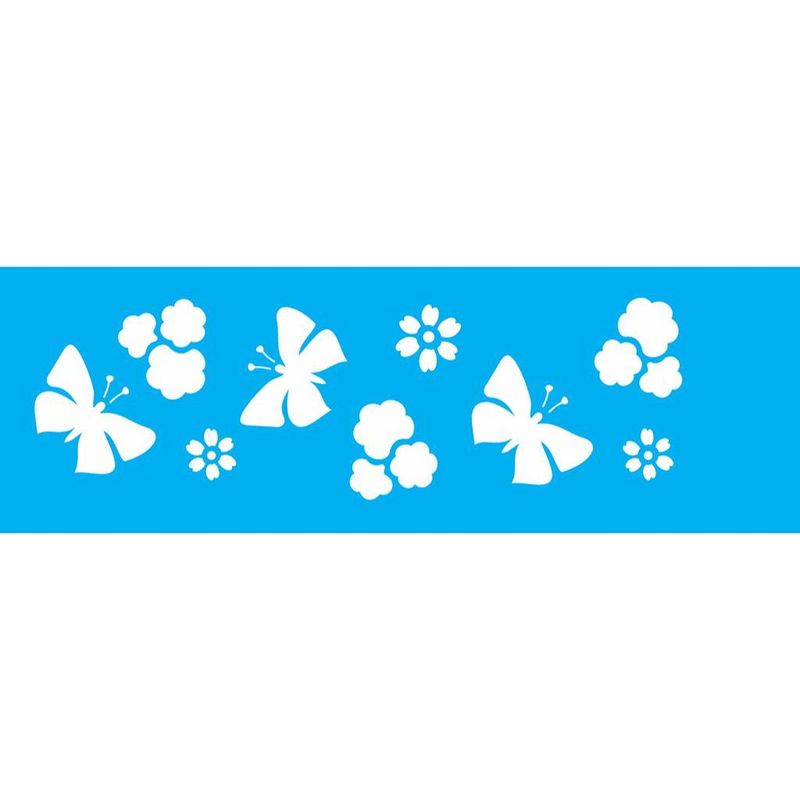 Stencil Pintura Opa 0479 Borboletas e Flores Ii 10x30