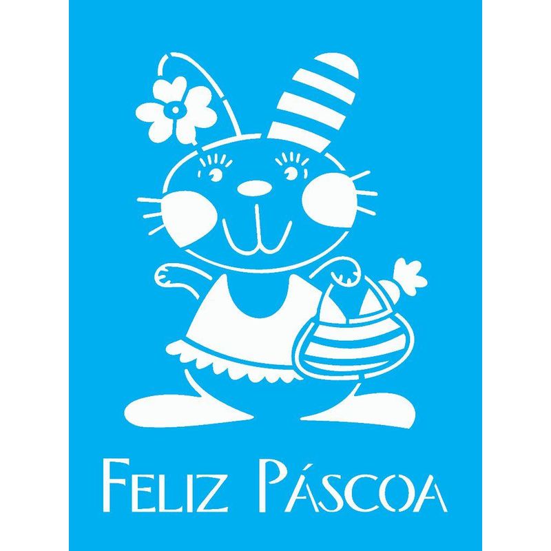 Stencil Pintura Coelha C/ Bolsa 1296 15x20 Opa