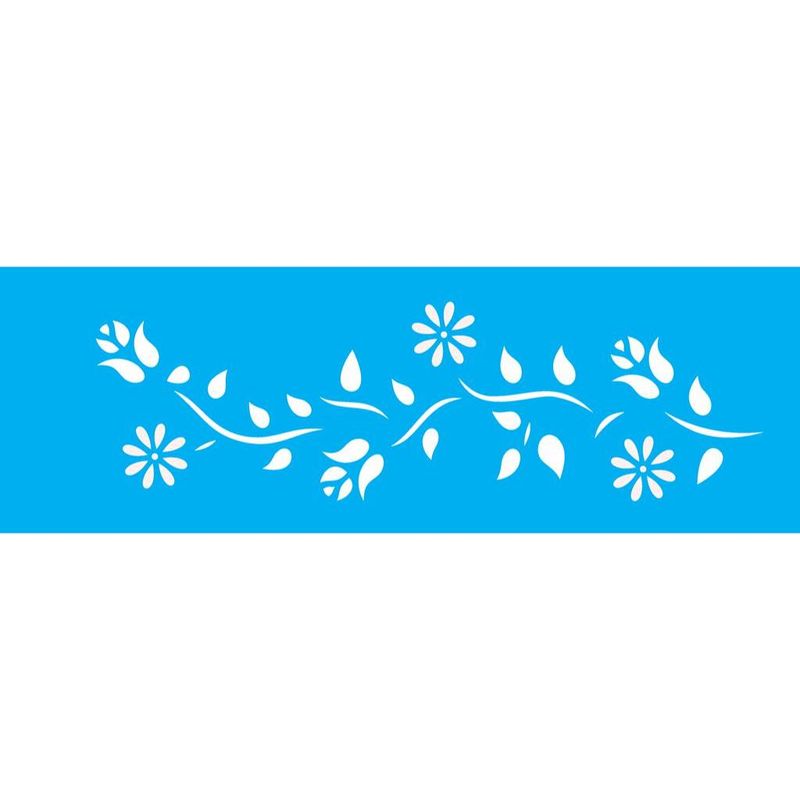 Stencil Pintura Opa 0729 Flores e Botoes 10x30