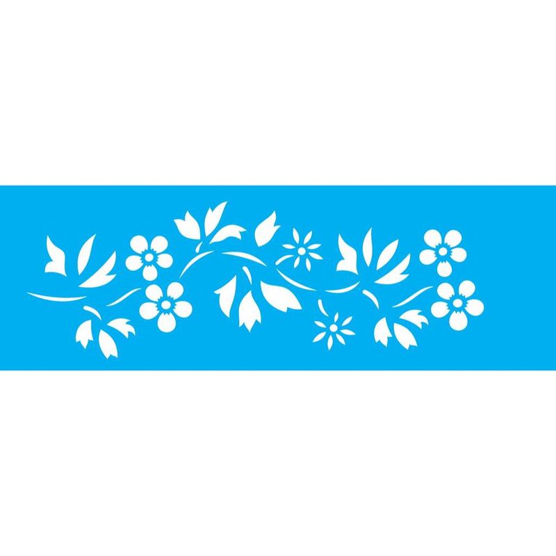 Stencil Pintura Opa 0735 Ramo Flor Ii 10x30