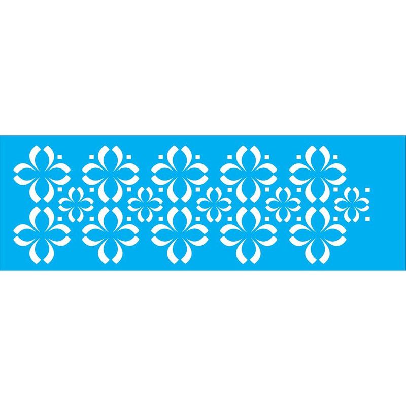 Stencil Pintura Opa 0965 Flores Quatro Pontas 10x30