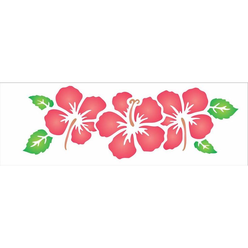 Stencil Pintura Opa 0968 Flores Hibisco Ii 10x30