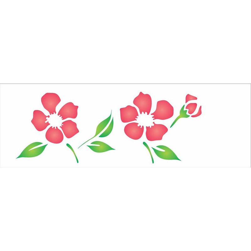 Stencil Pintura Opa 0969 Flores Peonia Chinesa 10x30