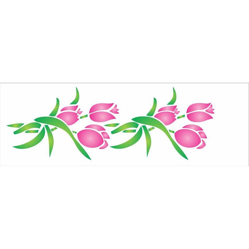 Stencil Pintura Opa 0972 Flores Tulipas I 10x30