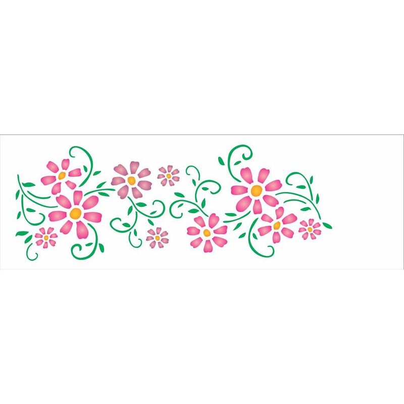 Stencil Pintura Opa 1082 Flores Arabesco I 10x30