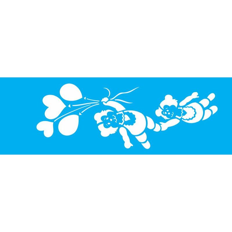 Stencil Pintura Opa 1208 Ursos e Baloes 10x30
