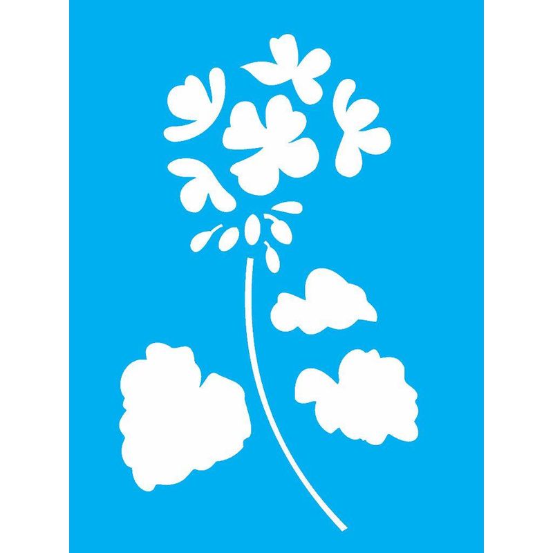 Stencil Pintura Flor Geranio 1887 15x20 Opa