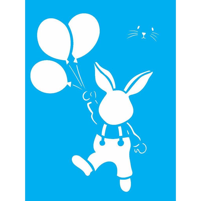 Stencil Pintura Coelho Balao 1900 15x20 Opa