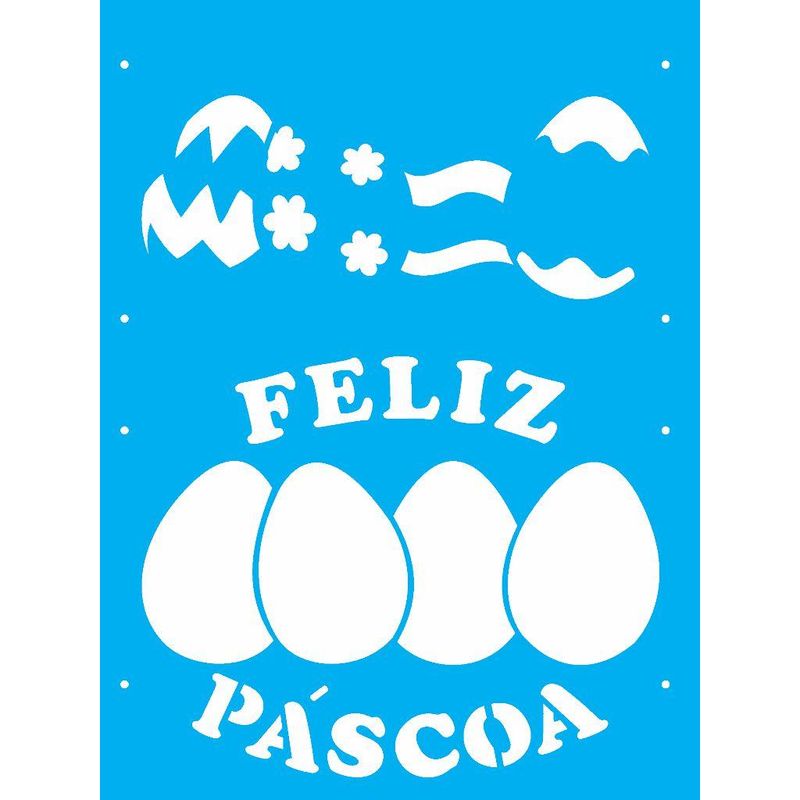 Stencil Pintura Feliz Pascoa 1910 15x20 Opa