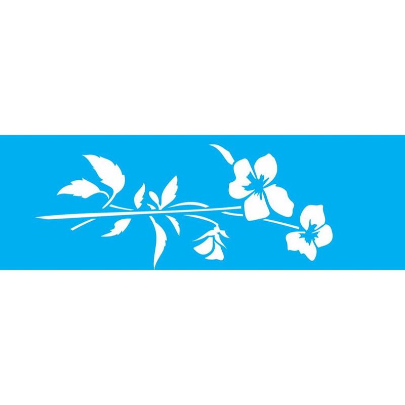 Stencil Pintura Opa 1458 Flor Amor Perfeito 10x30