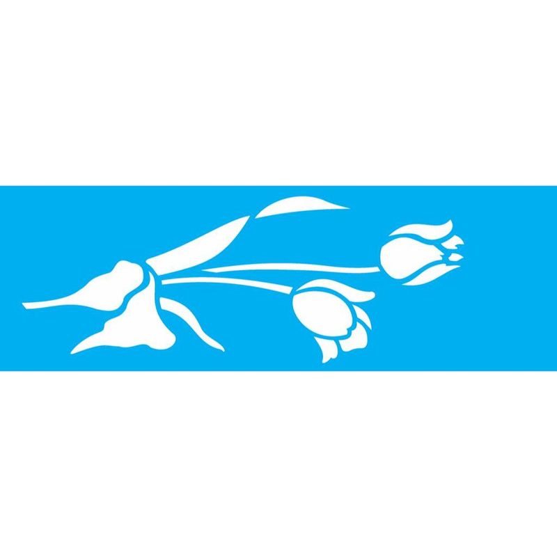 Stencil Pintura Opa 1720 Flores Tulipas Ii 10x30