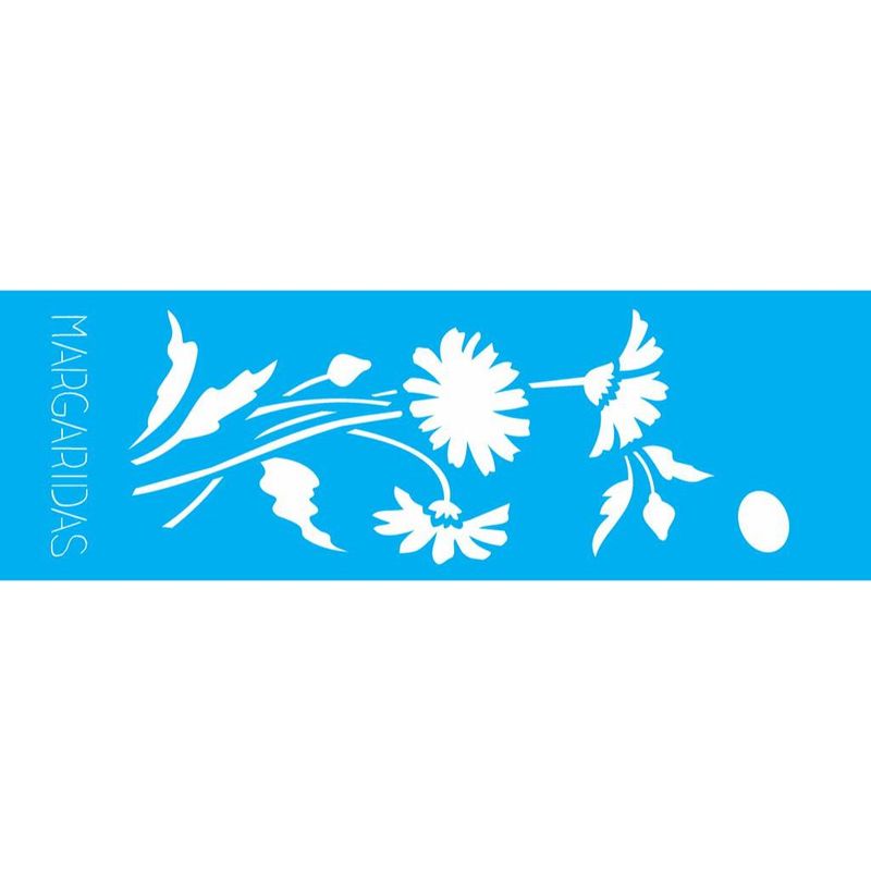 Stencil Pintura Opa 1727 Flor Margaridas Ii 10x30
