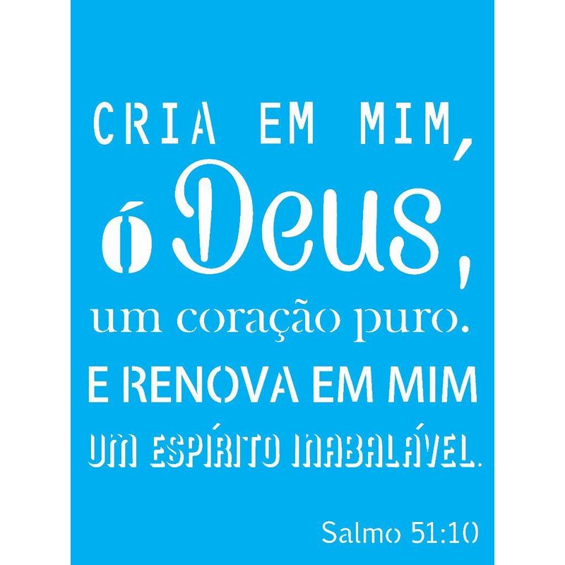 Stencil Pintura Religiao Salmo 51 10 2049 15x20 Opa