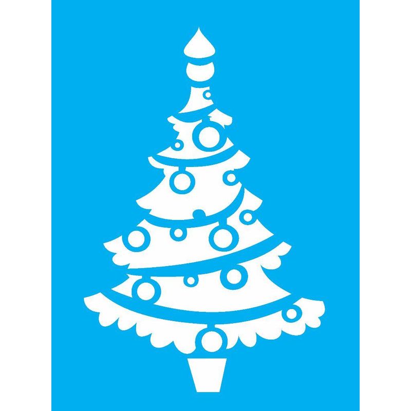 Stencil Pintura Arvore e Bolas Ii 2114 15x20 Opa