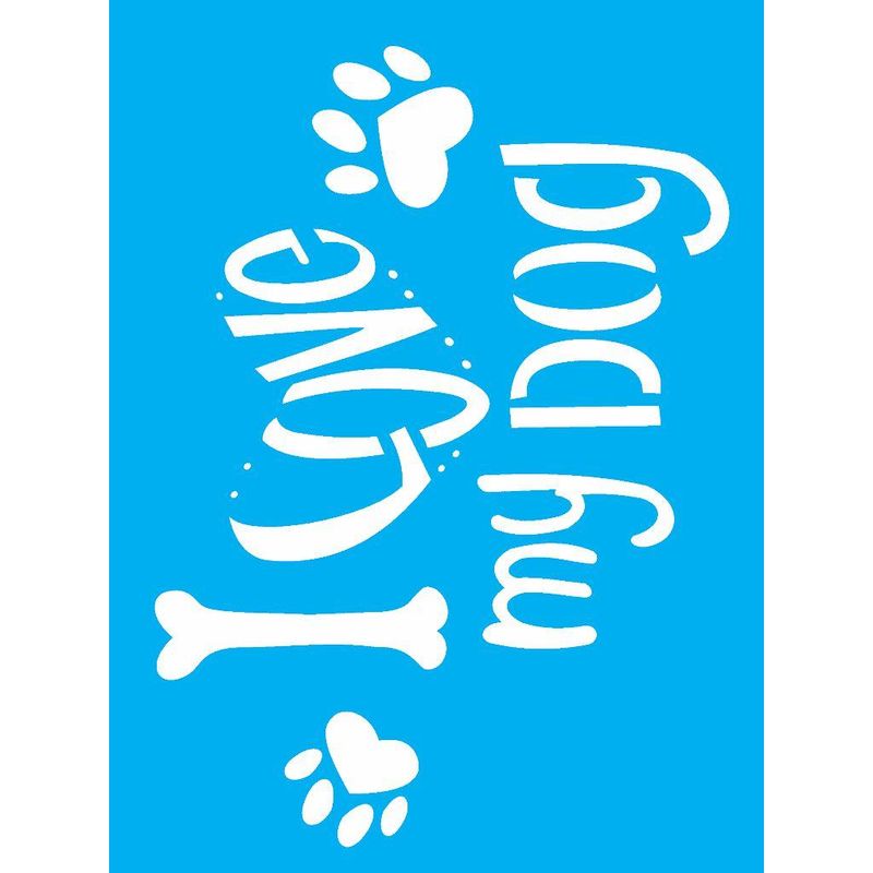 Stencil Pintura Pet I Love My Dog 2171 15x20 Opa
