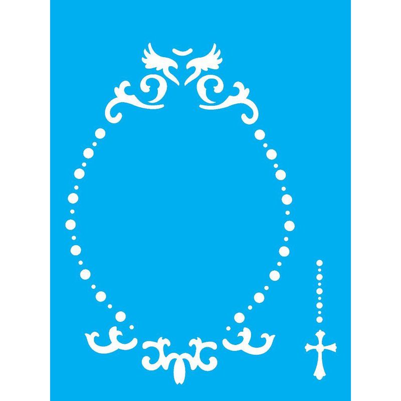 Stencil Pintura Religiao Moldura Celestial 2175 15x20 Opa