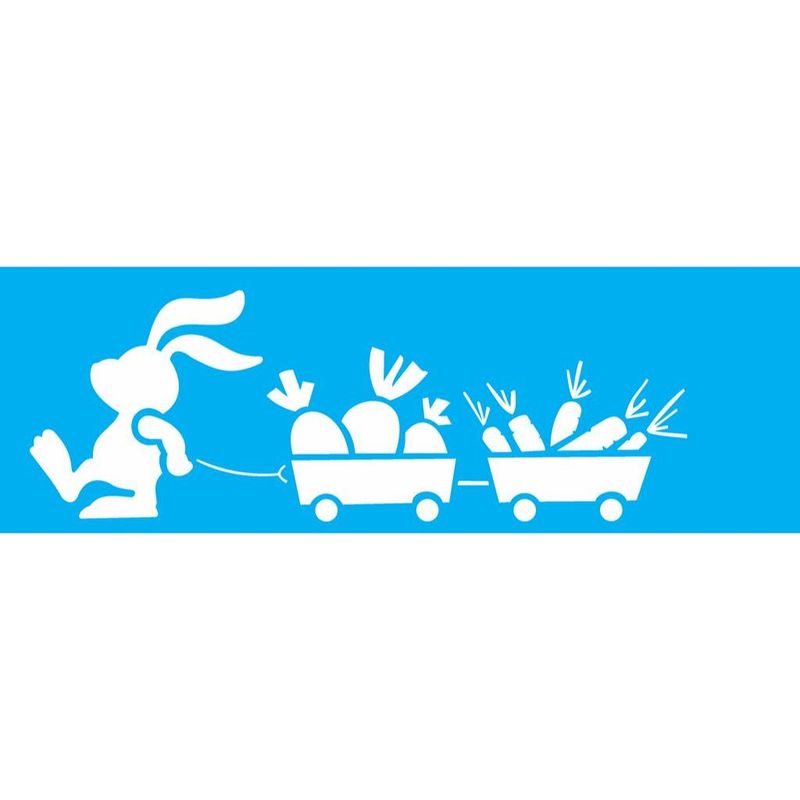 Stencil Pintura Opa 1892 Coelho Carrinhos 10x30
