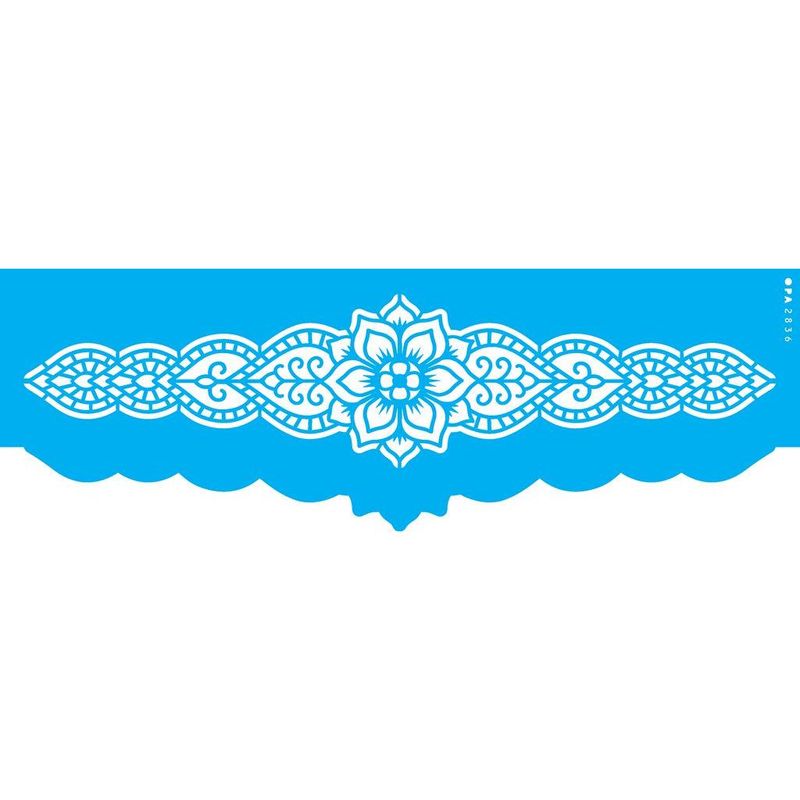 Stencil Pintura Opa 2836 Negativo Flor Estilizada 10x30