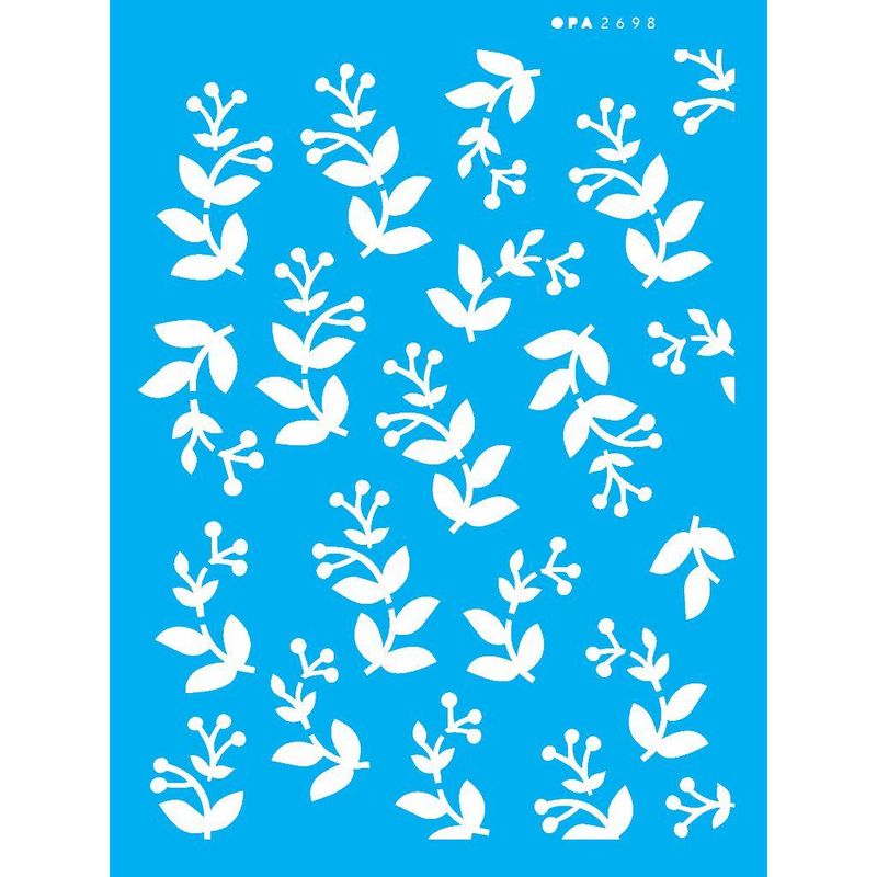 Stencil Pintura Estamparia Folhas Ii 2698 15x20 Opa