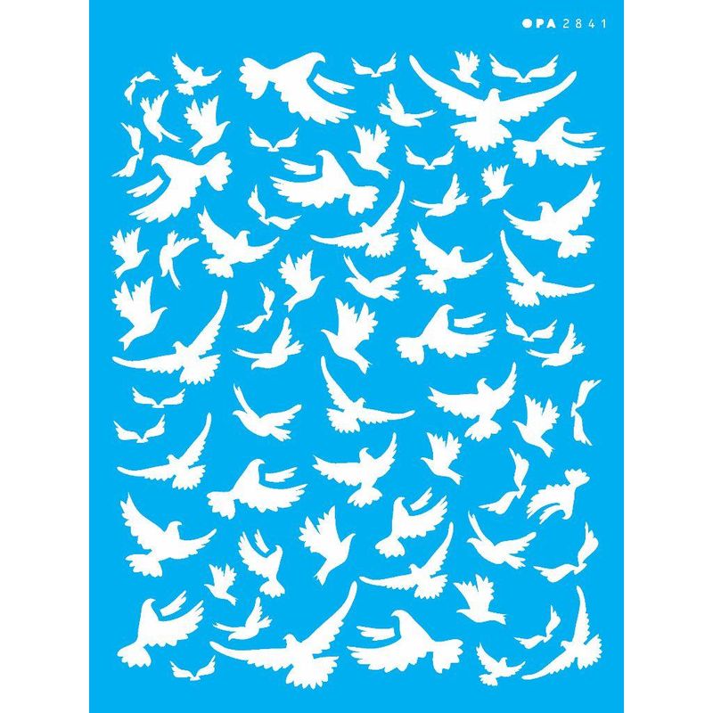 Stencil Pintura Estamparia Passaros 2841 15x20 Opa