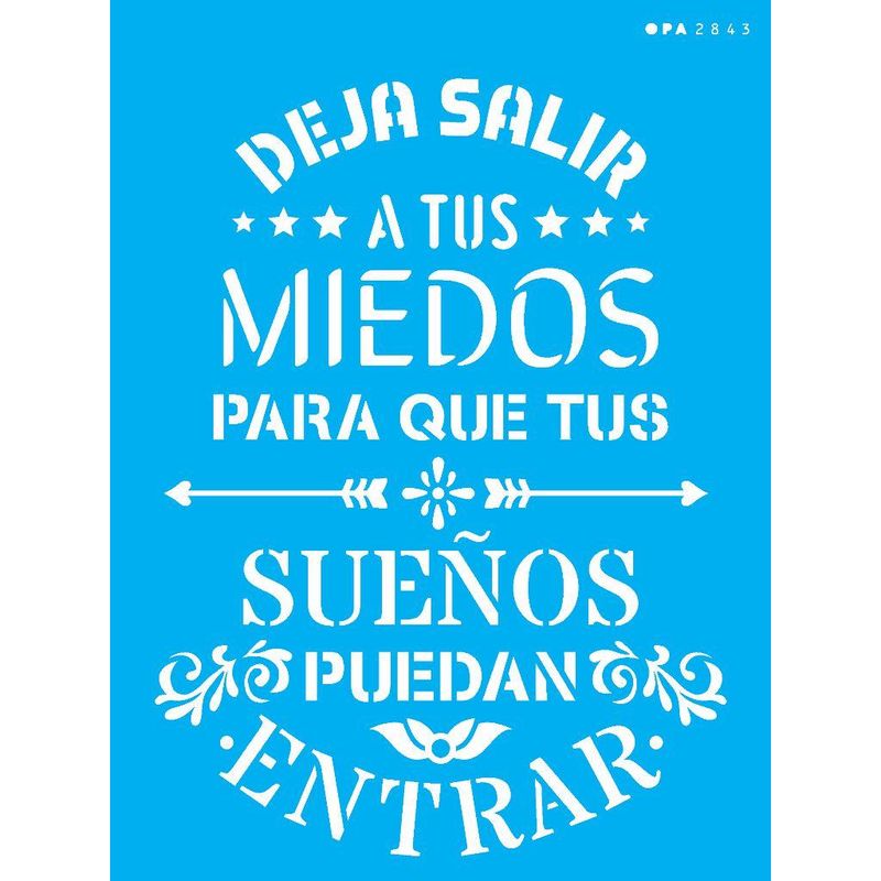 Stencil Pintura Frase Deja Salir 2843 15x20 Opa