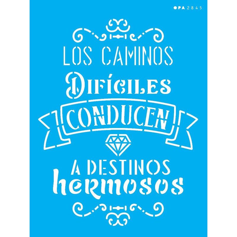 Stencil Pintura Frase Los Caminos 2845 15x20 Opa