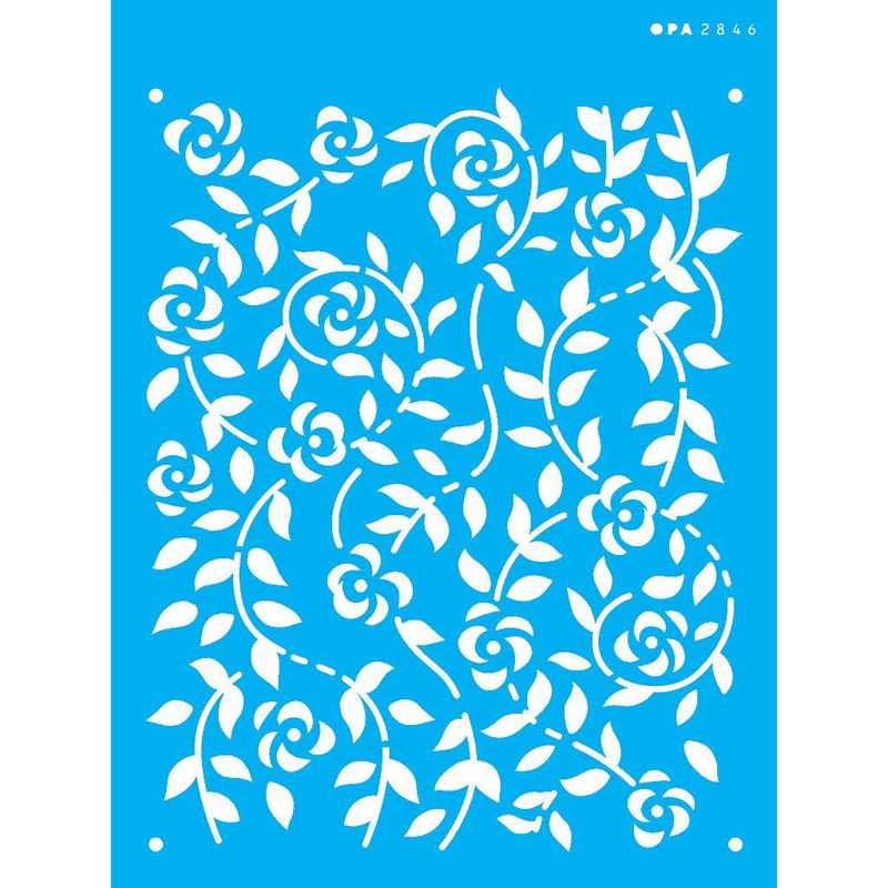 Stencil Pintura Galho com Flores 2846 15x20 Opa