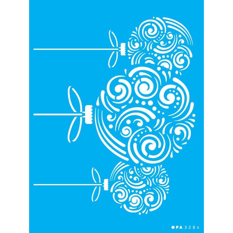 Stencil Pintura Bolas Natalinas Arabescos 3284 15x20 Opa