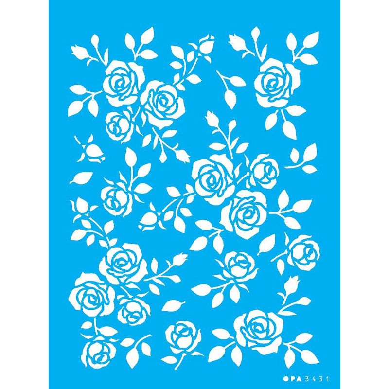 Stencil Pintura Estamparia Floral Rosas 3431 15x20 Opa