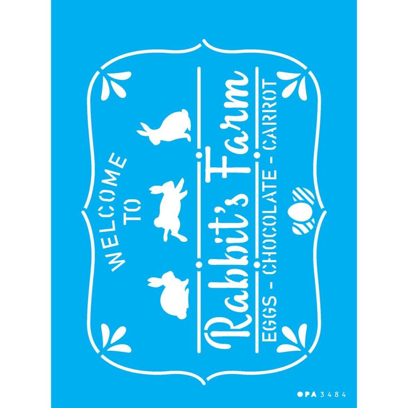 Stencil Pintura Farmhouse Coelho Ii 3484 15x20 Opa