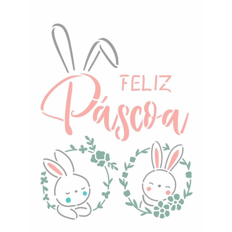 Stencil Pintura Feliz Pascoa Iv 3641 15x20 Opa