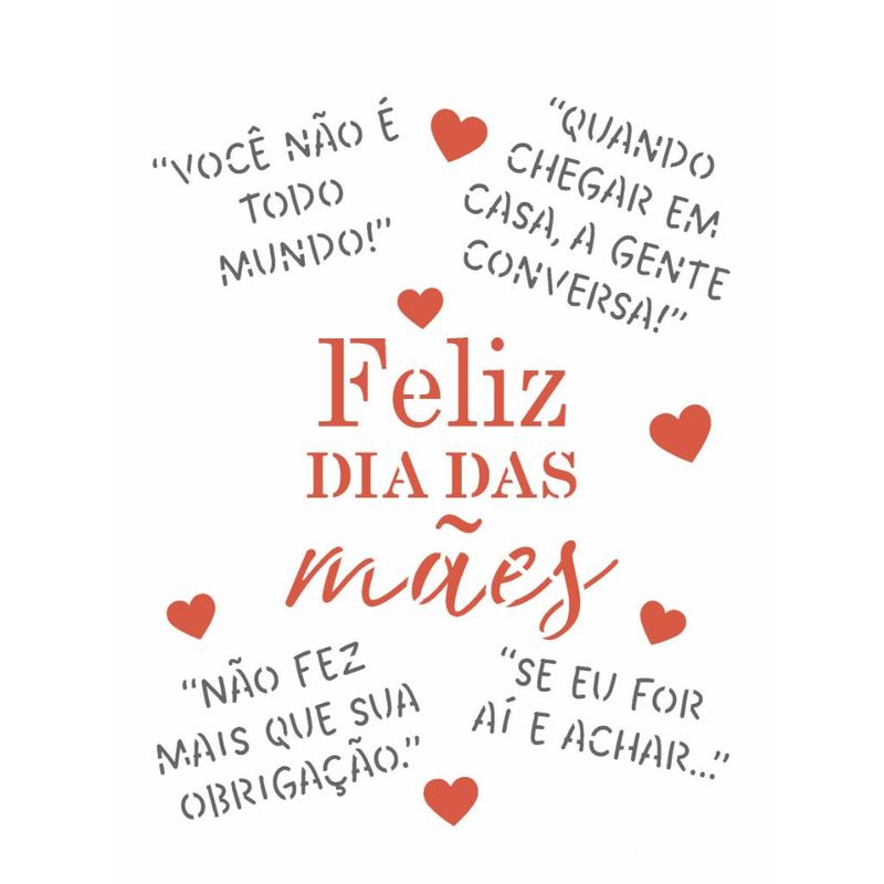 Stencil Pintura Frases Mae 3643 15x20 Opa