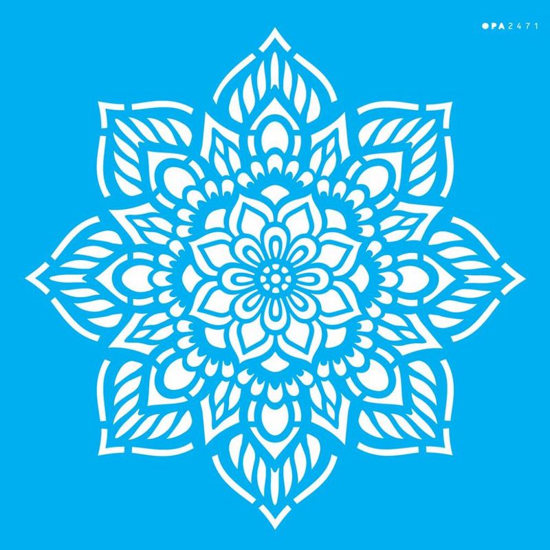 Stencil Pintura Mandala Flor Oito Pontas 2471 30,5x30,5 Opa