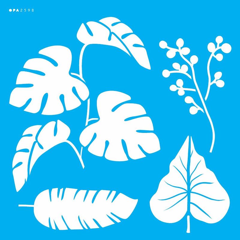 Stencil Pintura Plantas Tropicais 2598 30,5x30,5 Opa