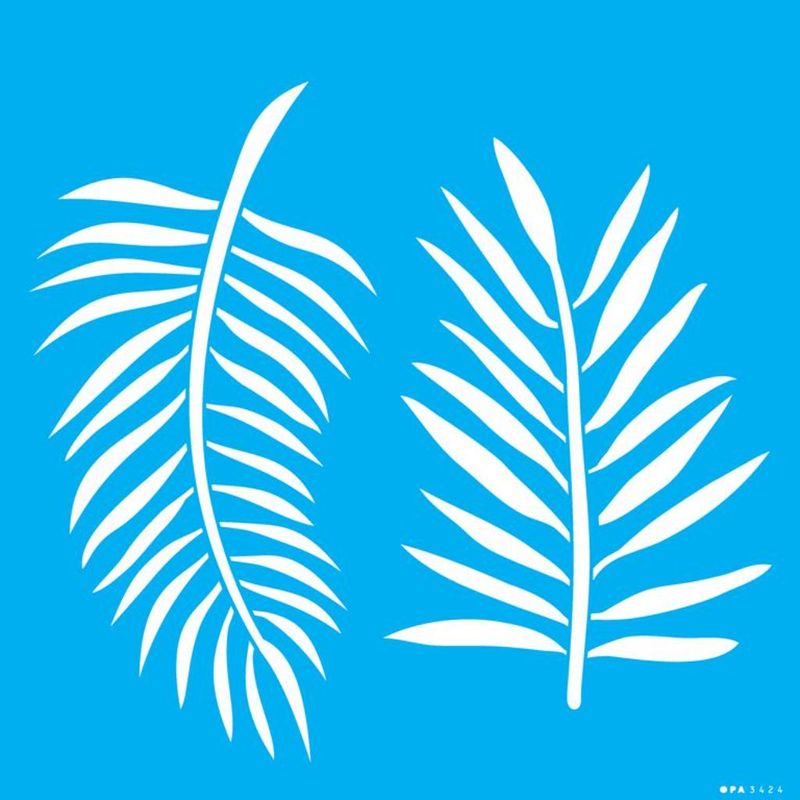 Stencil Pintura Folhas de Palmeira 3424 30,5x30,5 Opa