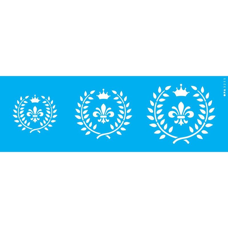 Stencil Pintura Opa 3255 Brasao Flor de Lis 10x30