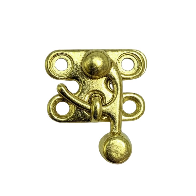 Fecho Anzol P Decorativo para Caixas de Mdf e Artesanato Kit 5 Unidades DOURADO