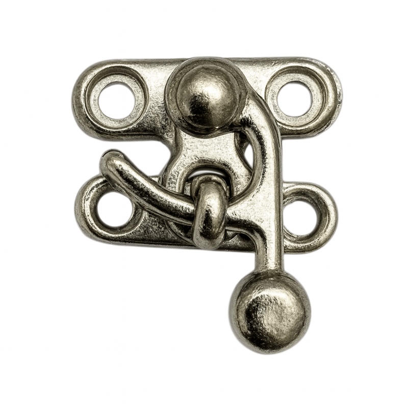 Fecho Anzol M Decorativo para Caixas de Mdf e Artesanato NÃQUEL