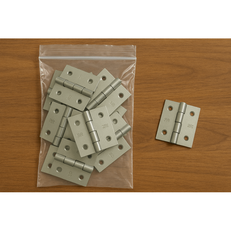 Dobradiça Prata para Caixa de Madeira 3,8x3,5 Pacote 10 Artesanato