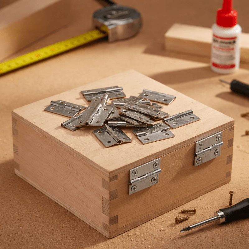 Dobradiça Prata Kit 50 Unidade Caixa de Madeira 2x2,5cm Artesanato