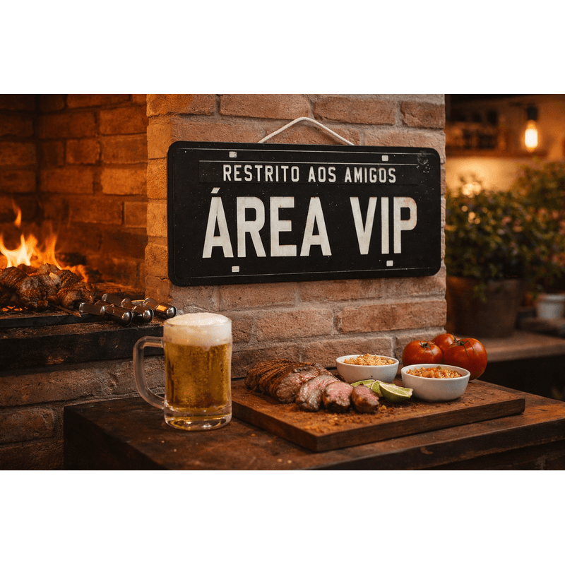 Placa Carro Decorativa Enfeite Área Vip Area de Lazer Mdf Madeira