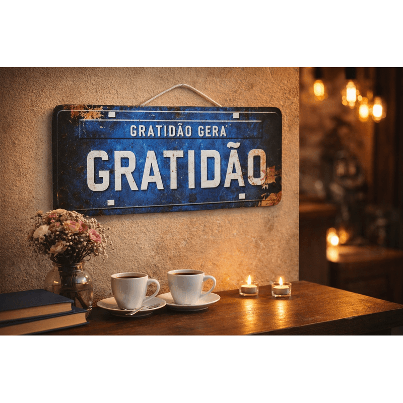 Placa Carro Decorativa Enfeite Gratidão Área de Lazer Mdf Madeira