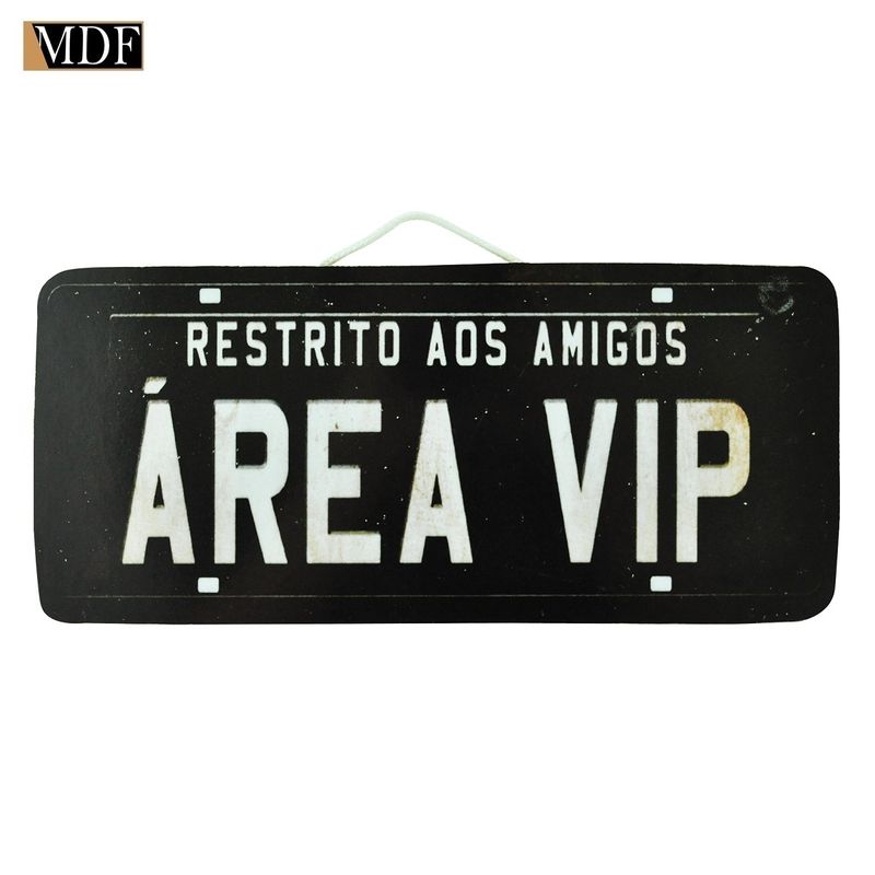 Kit 2 Placa Carro Decorativa Enfeite Área Vip Area de Lazer Mdf Madeira