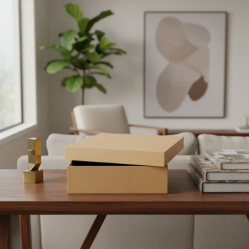 Caixa Quadrada Tampa Sapato 18x18x6 Mdf Madeira