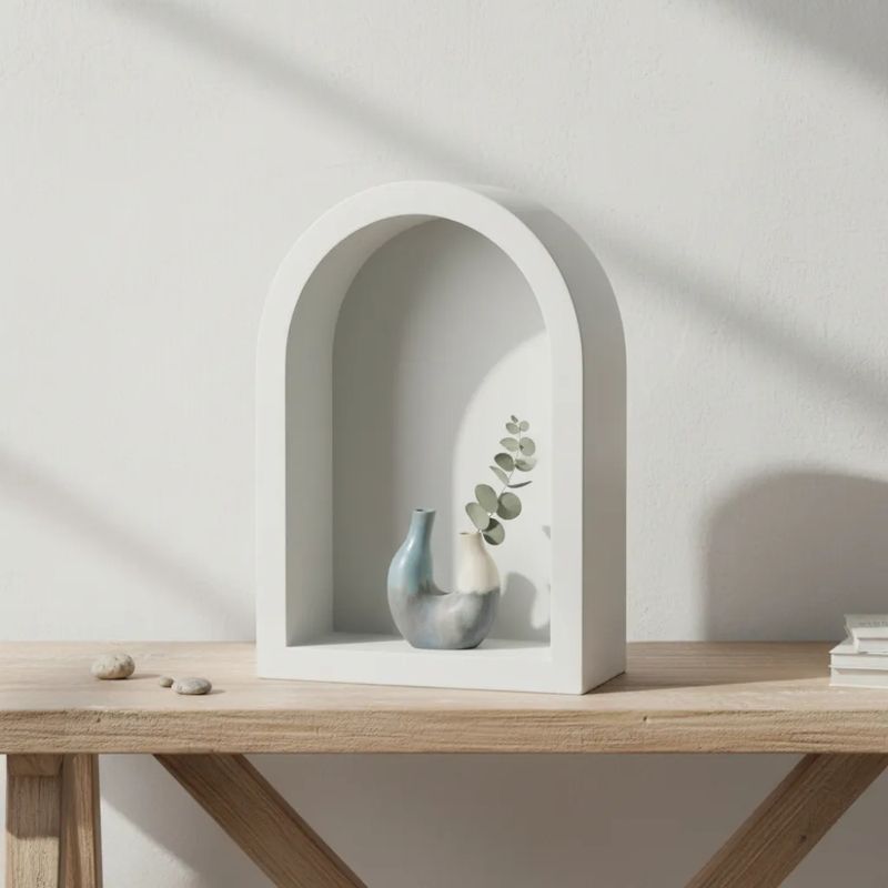 Oratório Médio em Mdf Pintado 25x12x37 Nicho Religioso Decorativo BRANCO