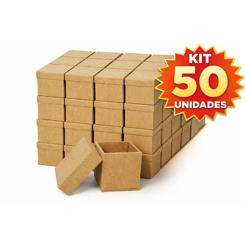 Caixa Quadrada Tampa Sapato 5x5x5 Kit 50 Unidades Mdf Madeira