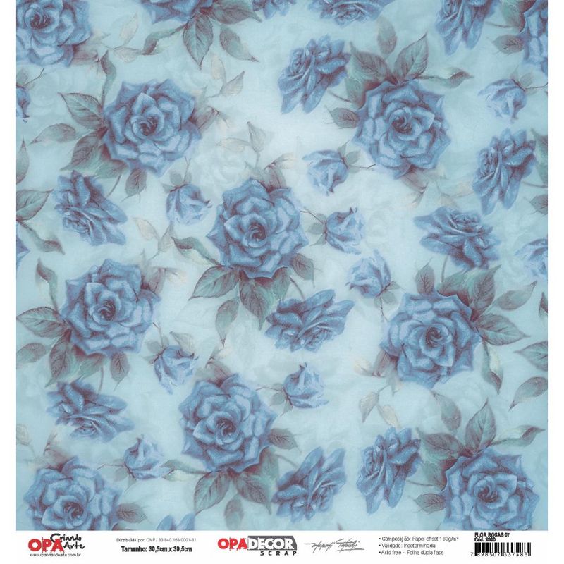 Papel Scrapbook Opadecor Flor Rosas 7 30,5x30,5 2800 Opa
