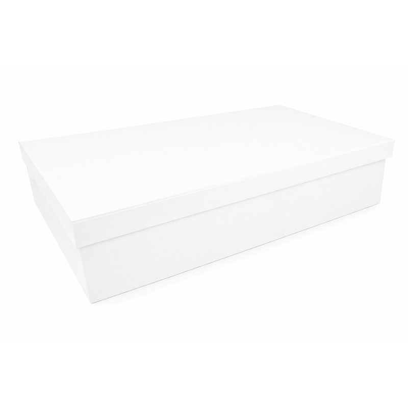 Caixa Retangular Tampa Sapato 45x33x5 P/ Folha A3 Mdf Madeira Pintada BRANCO