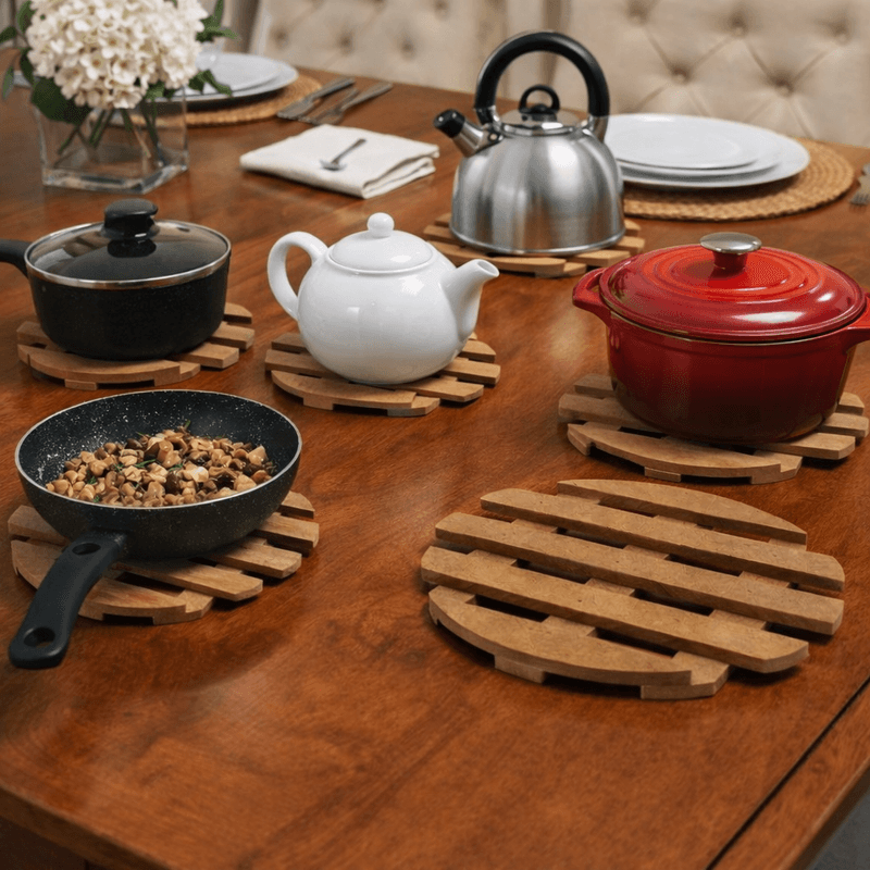 Descanso de Panela Redondo Mdf 6mm 20cm Kit com 10 Unidades Suporte Térmico Resistente