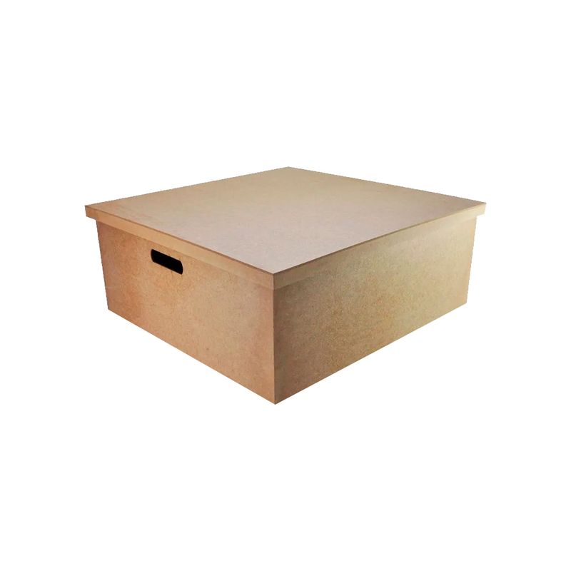 Caixa Quadrada Presente Com Alça 50x50x20 Mdf Madeira